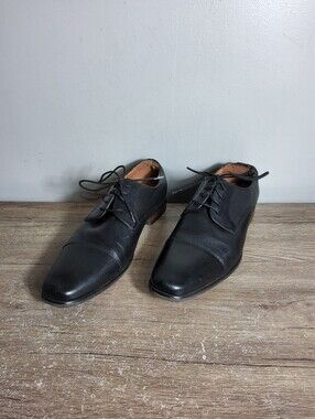 FLORSHEIM Men's Potosino Cap-Toe Oxfords Dress Shoes Size 8D, Black Leather